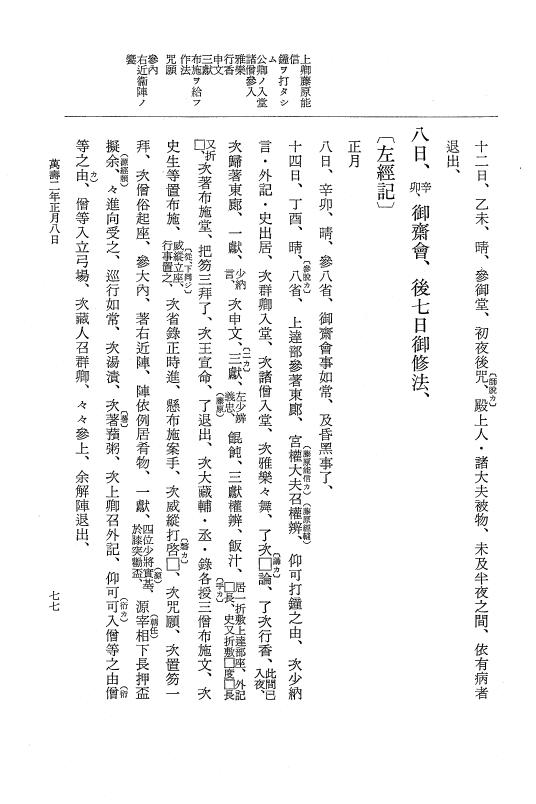 『大日本史料』 2編 21 万寿元年12月～2年7月 p.77
