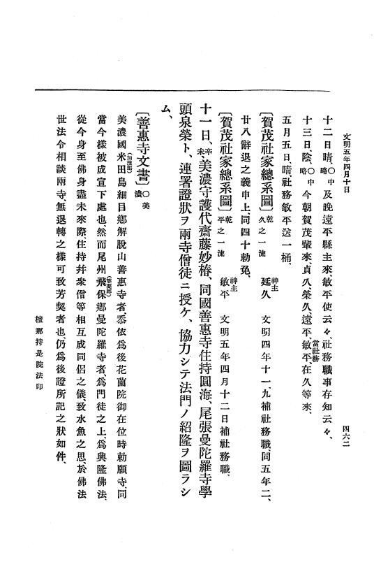 『大日本史料』 8編 6 文明4年12月～同5年8月 p.462