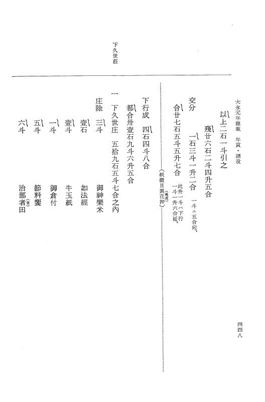 『大日本史料』 9編 14 大永元年是歳－大永元年雑載 p.448