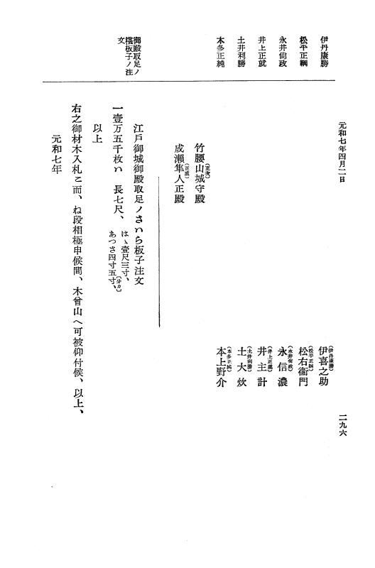 『大日本史料』 12編 37 元和七年正月～同年六月 p.296