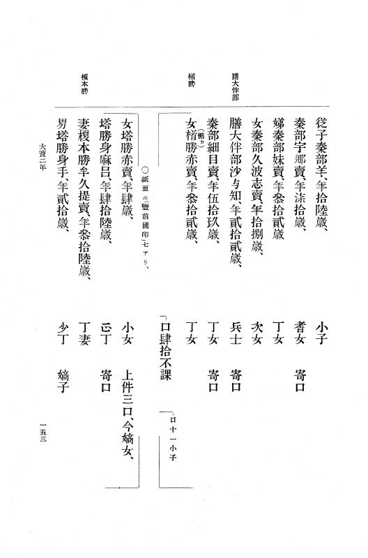 『大日本古文書』 編年文書 1 大宝２年～天平７年 p.153