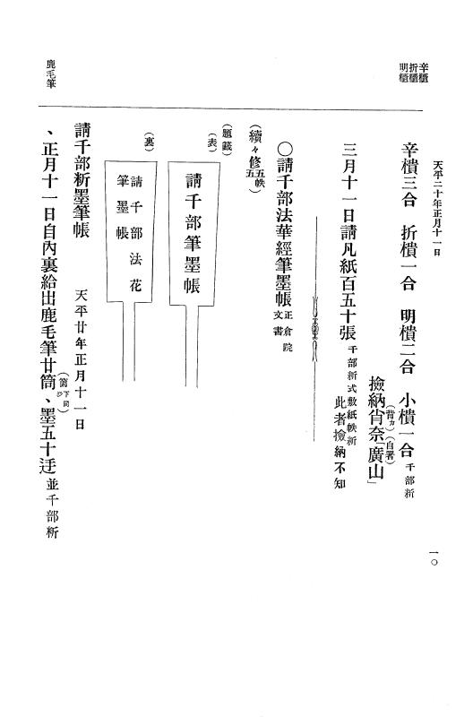 『大日本古文書』 編年文書 10 （追加四）天平２０年～天平感宝元年 p.10