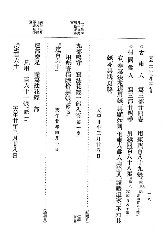 『大日本古文書』 編年文書 10 （追加四）天平２０年～天平感宝元年 p.218
