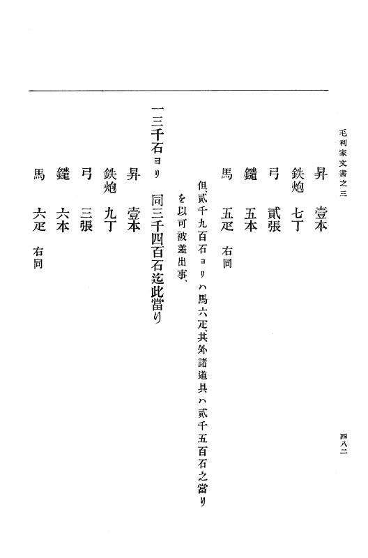 『大日本古文書』 毛利家文書 3 毛利家文書之三 p.482