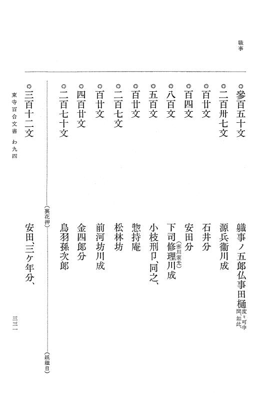 『大日本古文書』 東寺文書 9 東寺文書之九 p.331