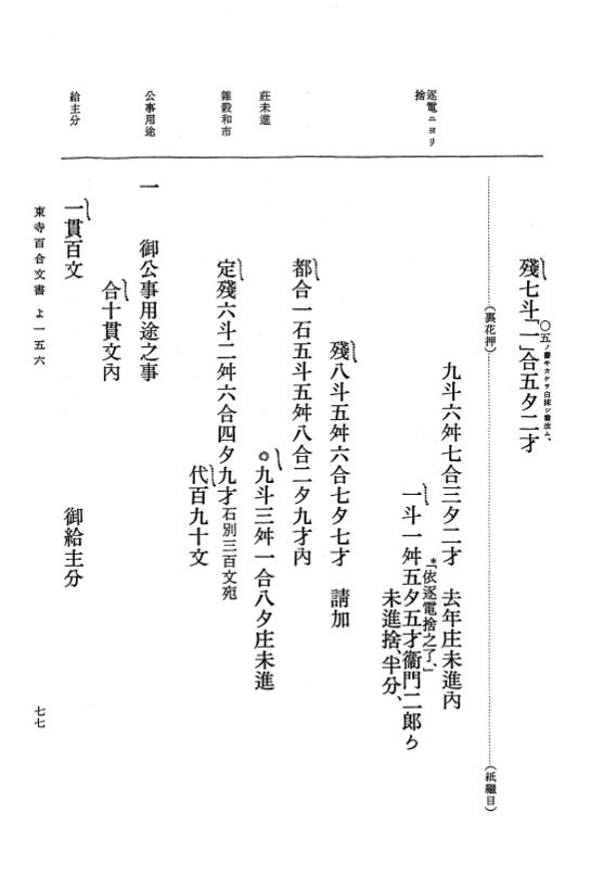 『大日本古文書』 東寺文書 12 東寺文書之十二 p.77