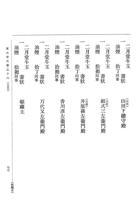 『大日本古文書』 東大寺文書 16 東大寺文書之十六（東大寺図書館架蔵文書之十一） p.77