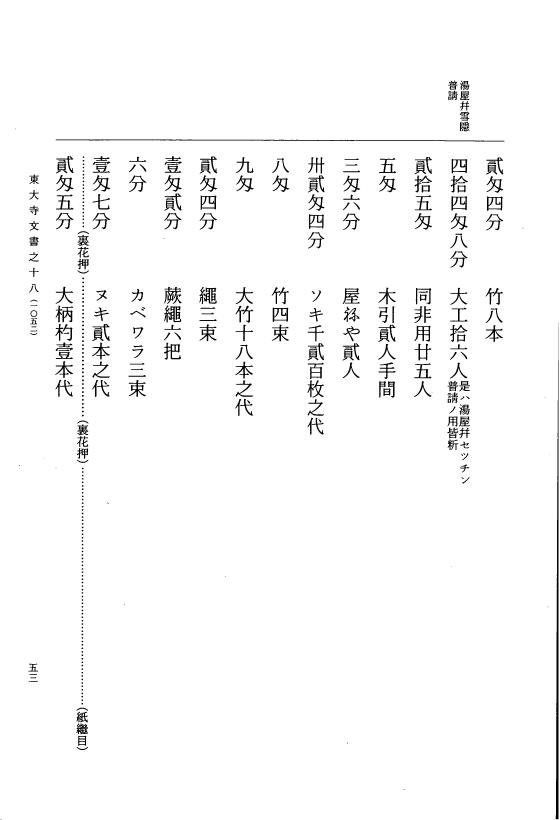 『大日本古文書』 東大寺文書 18 東大寺文書之十八（東大寺図書館架蔵文書之十三） p.53
