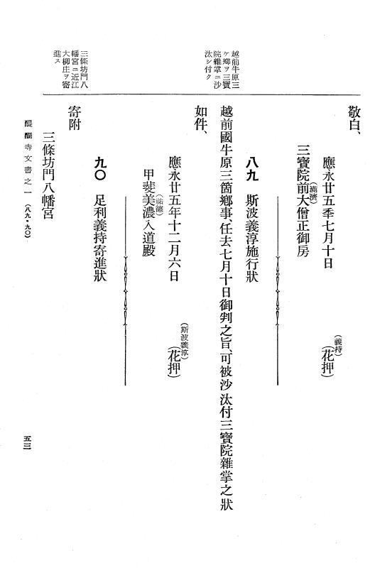 『大日本古文書』 醍醐寺文書 1 醍醐寺文書之一 p.53
