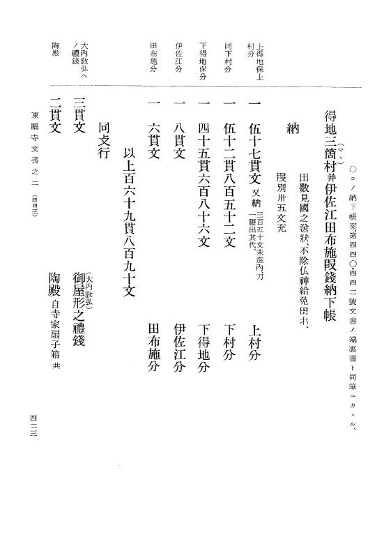 『大日本古文書』 東福寺文書 2 東福寺文書之二 p.423