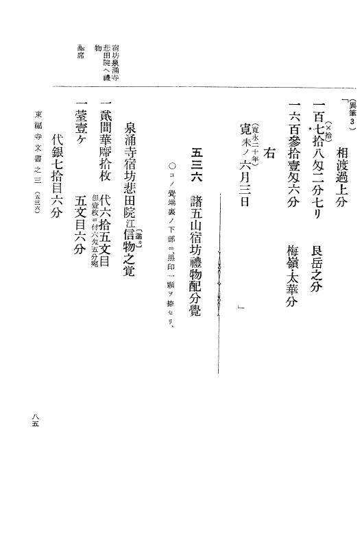 『大日本古文書』 東福寺文書 3 東福寺文書之三 p.85