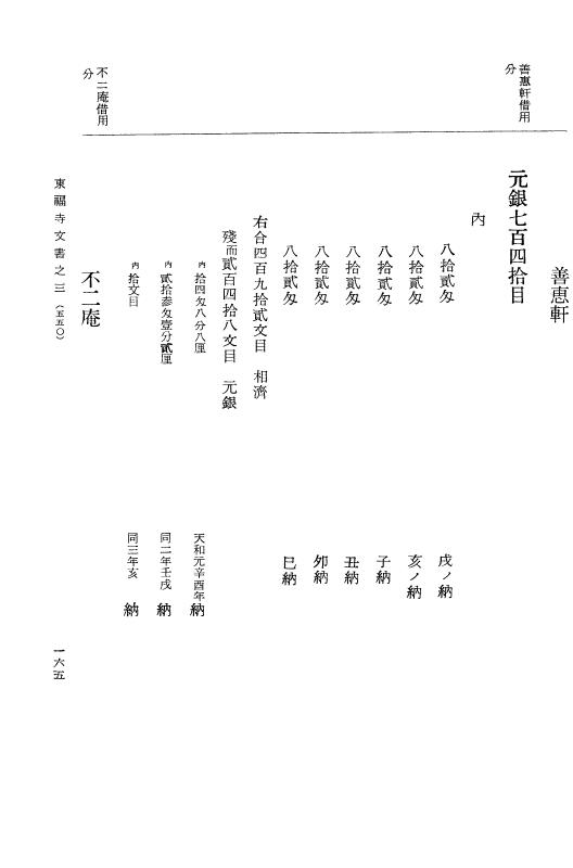 『大日本古文書』 東福寺文書 3 東福寺文書之三 p.165