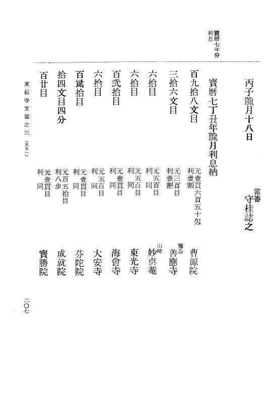 『大日本古文書』 東福寺文書 3 東福寺文書之三 p.207