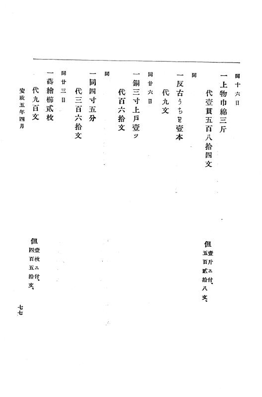 『大日本古文書』 幕末外国関係文書 20 安政5年4月中旬～同年7月 p.77