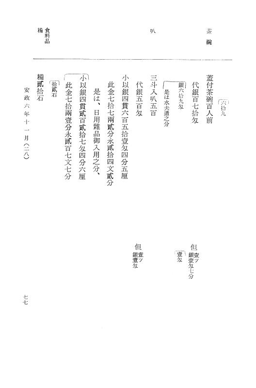 『大日本古文書』 幕末外国関係文書 31 安政6年11月～同年12月 p.77