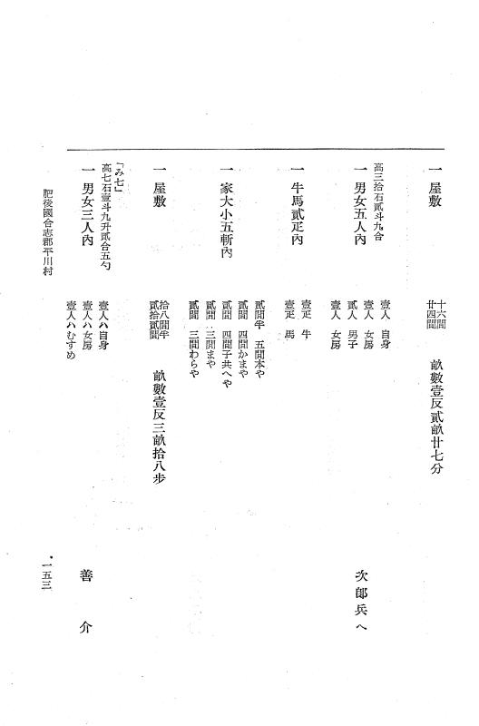 『大日本近世史料』 肥後藩人畜改帳 4 p.153