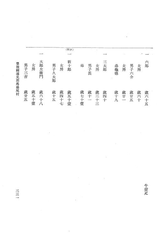 『大日本近世史料』 小倉藩人畜改帳 5 p.331