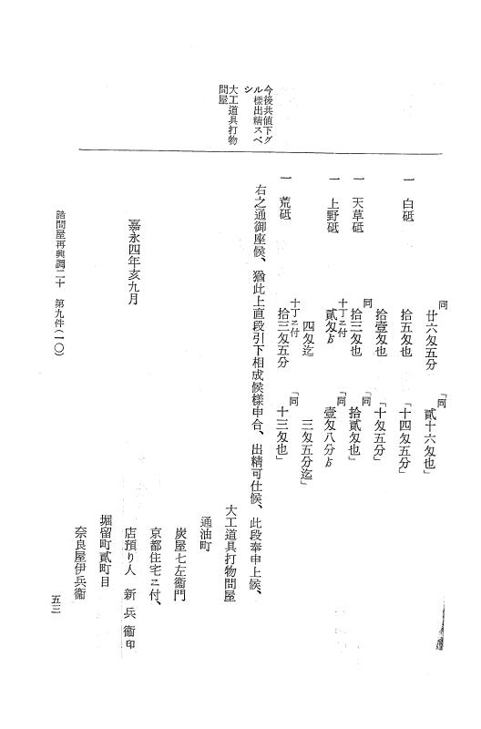 『大日本近世史料』 諸問屋再興調 12 p.53