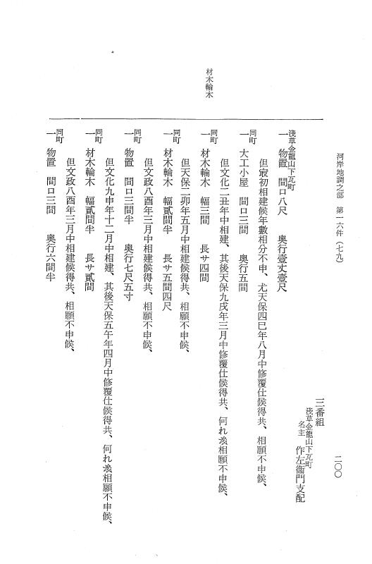 『大日本近世史料』 市中取締類集 11 河岸地調之部一 p.200