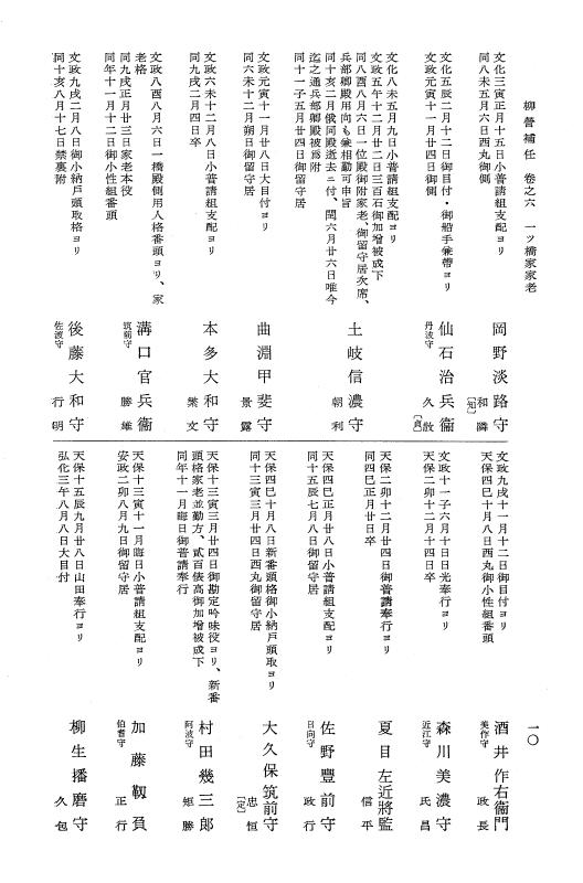 『大日本近世史料』 柳営補任 2 甲府家家老～火消役 p.10