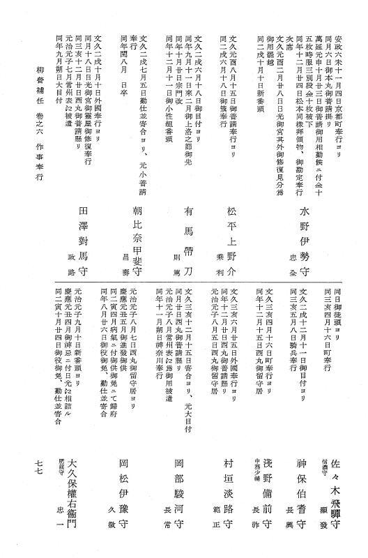 『大日本近世史料』 柳営補任 2 甲府家家老～火消役 p.77