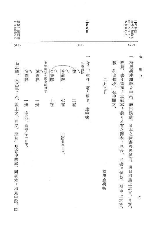 『大日本近世史料』 幕府書物方日記 3 享保５年～同６年・附御文庫始末記 p.6