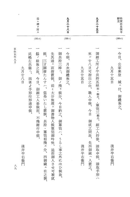 『大日本近世史料』 幕府書物方日記 3 享保５年～同６年・附御文庫始末記 p.89