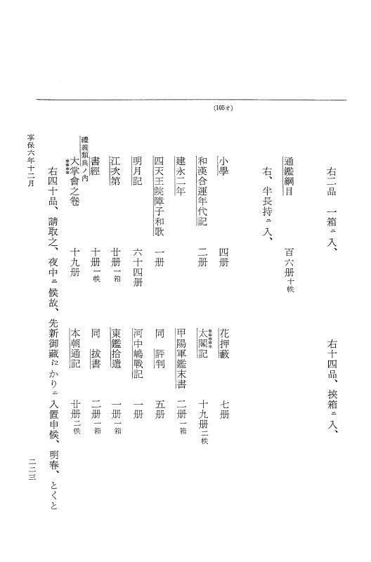『大日本近世史料』 幕府書物方日記 3 享保５年～同６年・附御文庫始末記 p.223