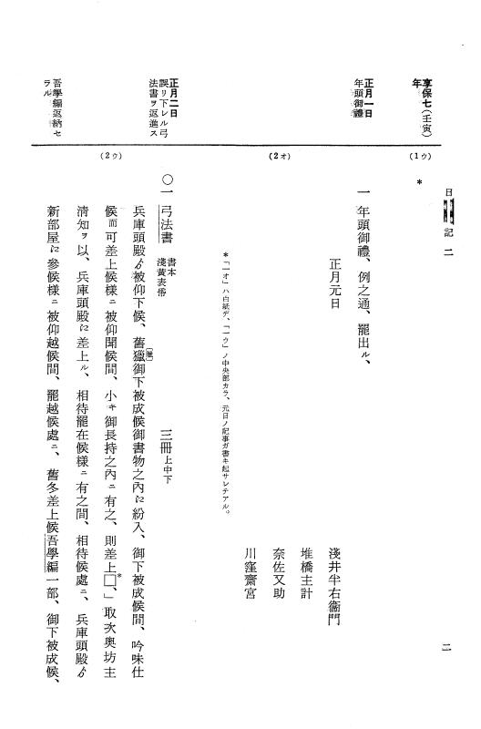 『大日本近世史料』 幕府書物方日記 4 享保７年～同８年 p.2