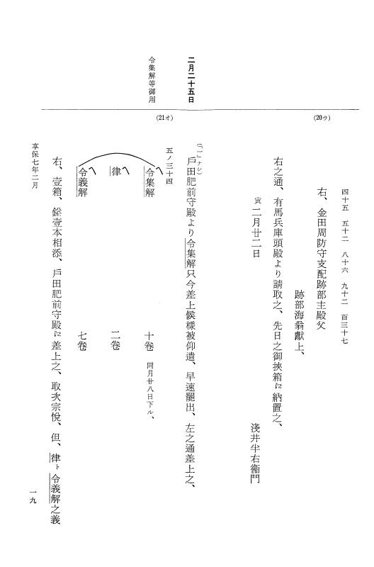 『大日本近世史料』 幕府書物方日記 4 享保７年～同８年 p.19