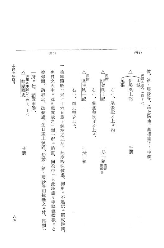 『大日本近世史料』 幕府書物方日記 4 享保７年～同８年 p.65