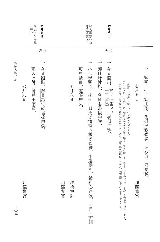 『大日本近世史料』 幕府書物方日記 4 享保７年～同８年 p.305