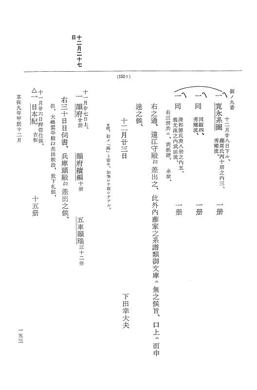 『大日本近世史料』 幕府書物方日記 5 享保９年～同１０年 p.153