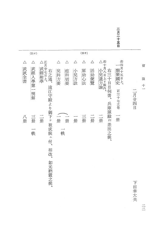 『大日本近世史料』 幕府書物方日記 6 享保１１年～同１２年 p.22