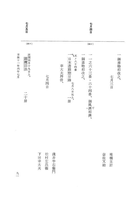 『大日本近世史料』 幕府書物方日記 6 享保１１年～同１２年 p.91