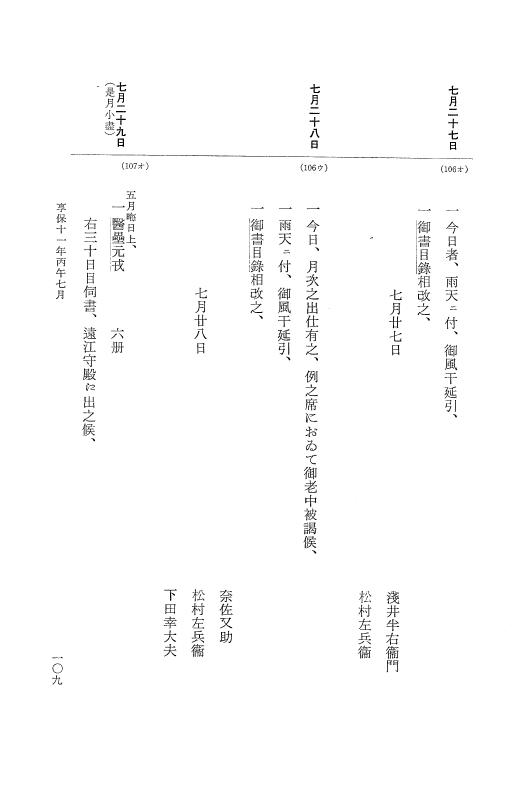 『大日本近世史料』 幕府書物方日記 6 享保１１年～同１２年 p.109