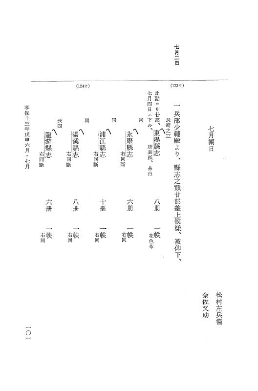 『大日本近世史料』 幕府書物方日記 7 享保１３年・附御書物方年譜覚書 p.101