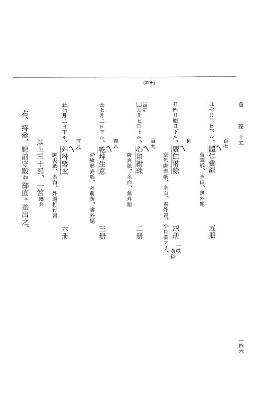 『大日本近世史料』 幕府書物方日記 9 享保１６年 p.145