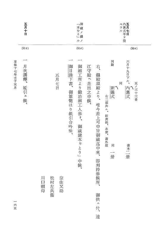『大日本近世史料』 幕府書物方日記 9 享保１６年 p.164