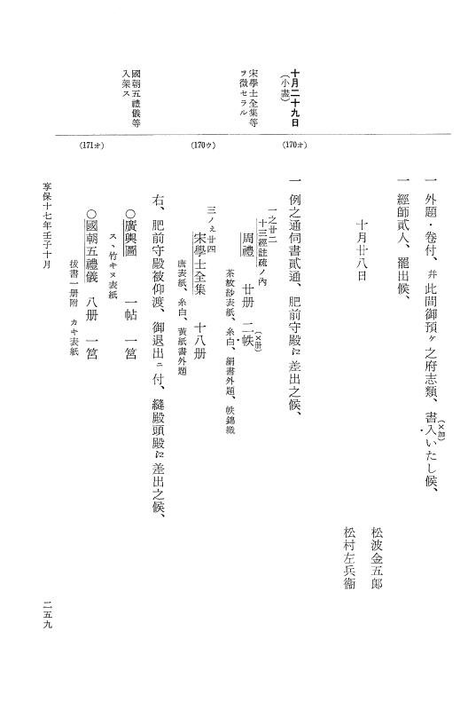 『大日本近世史料』 幕府書物方日記 9 享保１６年 p.258