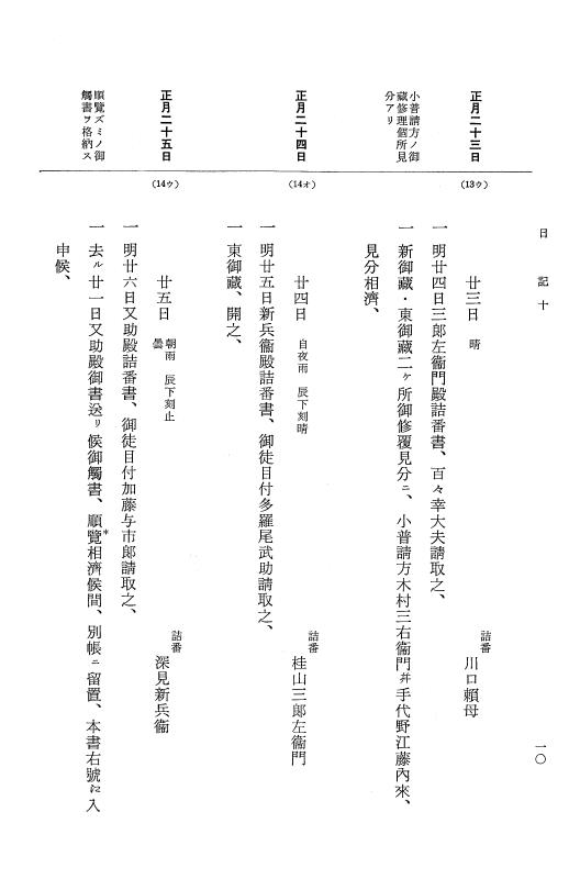 『大日本近世史料』 幕府書物方日記 12 元文元年（享保２１年） p.10