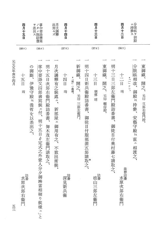 『大日本近世史料』 幕府書物方日記 16 元文５年 p.53