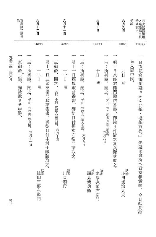 『大日本近世史料』 幕府書物方日記 17 寛保２年 p.53